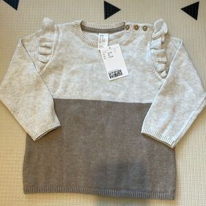 Color blocked ruffle sweater, NWT